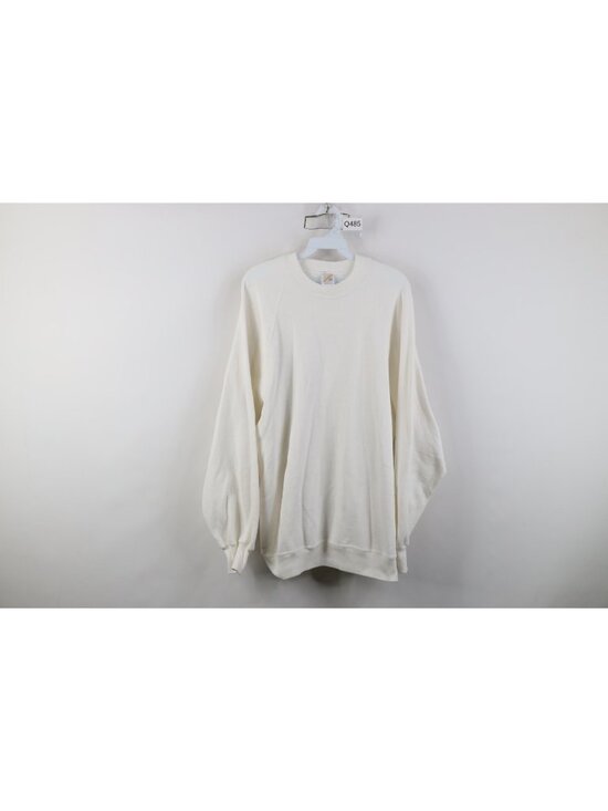 Vintage Other - Vintage 90s Streetwear Mens 2XL XXL Blank Raglan Crewneck Sweatshirt White USA